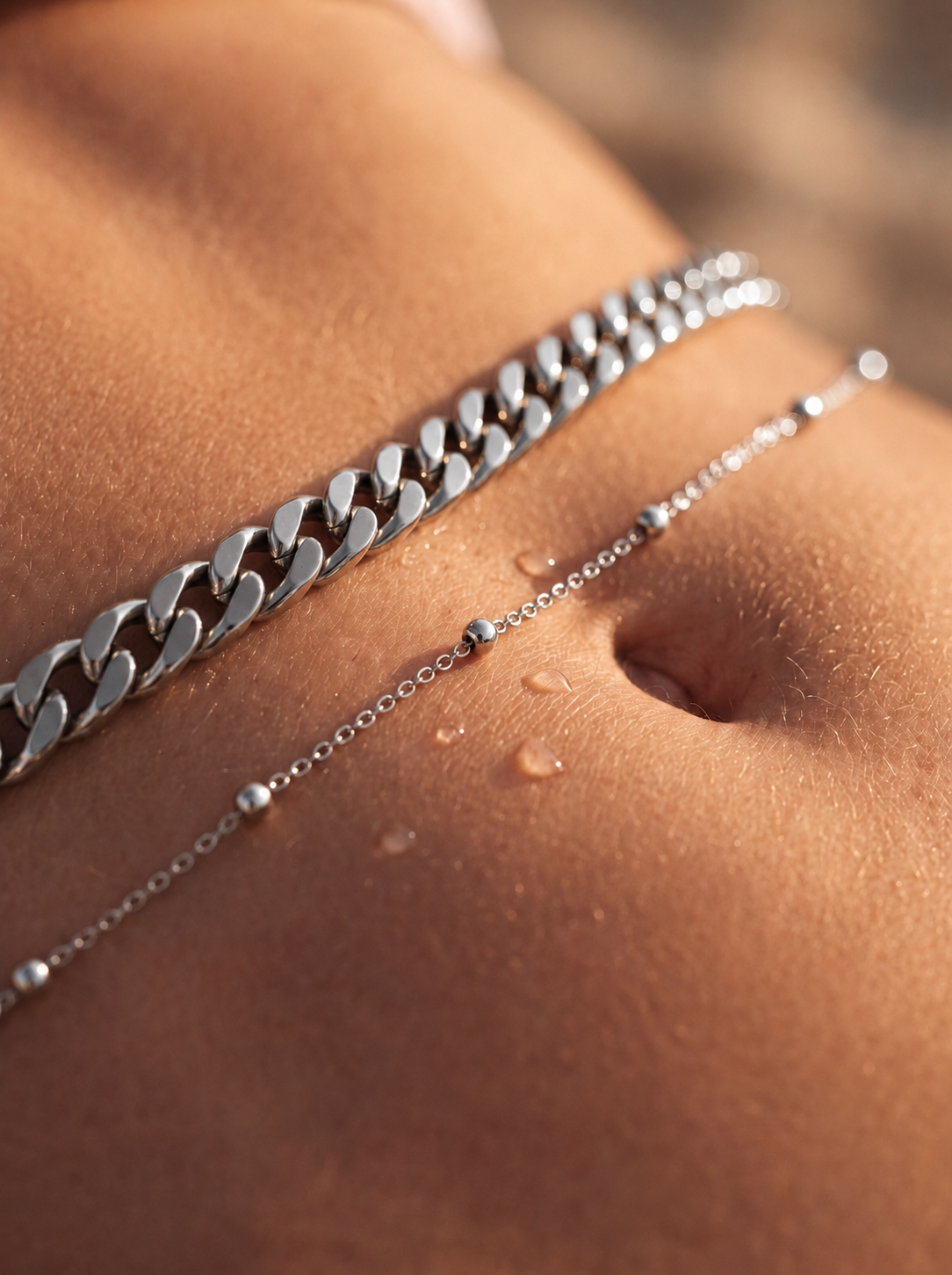 Tari Duo Belly Chain - Silver